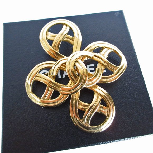 CHANEL Brooch Coco Mark Metal Gold Women's s0069i - Picture 1 of 5